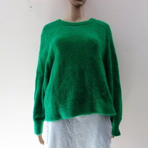 Aerie Fuzzy Flurry Green Oversized Crewneck Sweater Size (M) EUC
